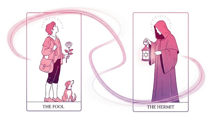 foot and hermit tarot combination