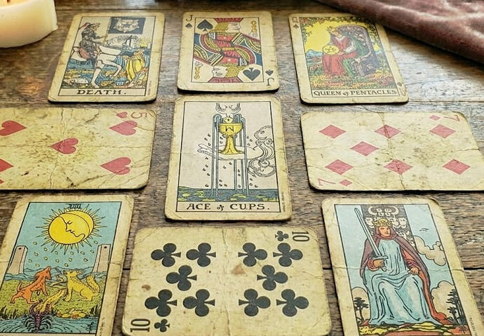 tarot with playing cards
